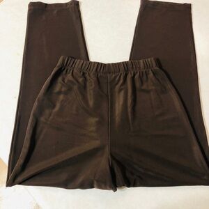 Susan Graver Olive Brown Pull-On Waist Pants
